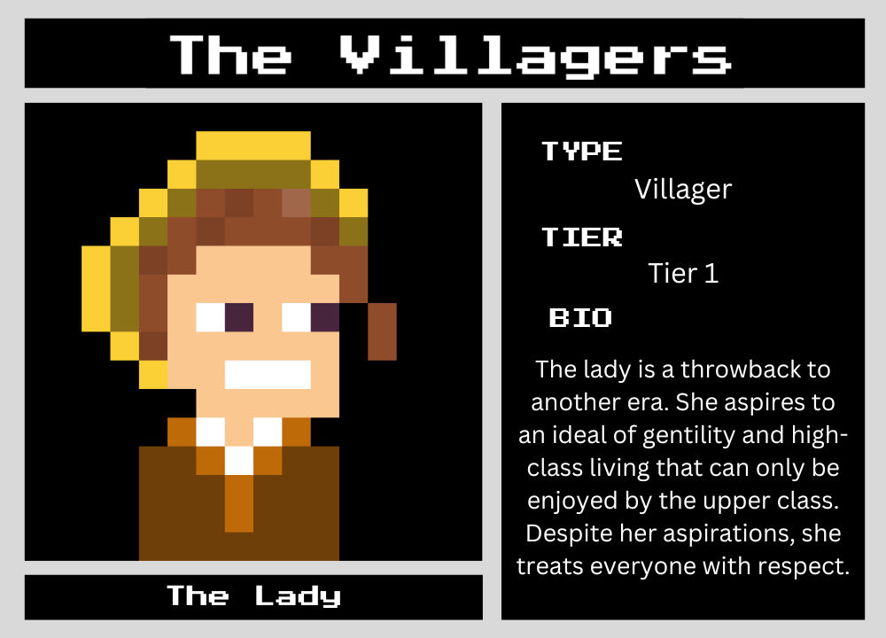 The Lady biography card